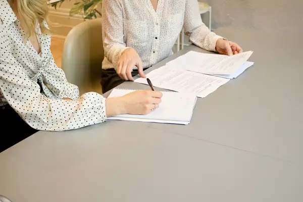 Signature d'un acte chez un professionnel